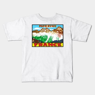 SKIING MORZINE FRANCE VINTAGE TRAVEL SKI MOUNTAINS Kids T-Shirt